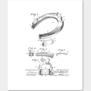 Horseshoe Vintage Patent Hand Drawing Posters and Art